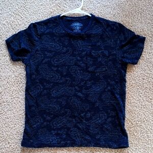 Wallace & Barnes Indigo-dyed Patterned T-shirt